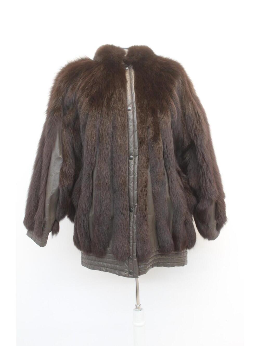 SHOWROOM NEW BROWN FOX FUR JACKET COAT WOMEN WOMAN SIZE 6-8 SMALL/MEDIUM
